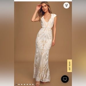 NWT Lulu’s White Sequins Mermaid Formal Dress